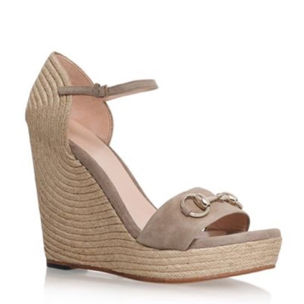 SALE✨Authentic GUCCI horsebit espadrille wedges!
